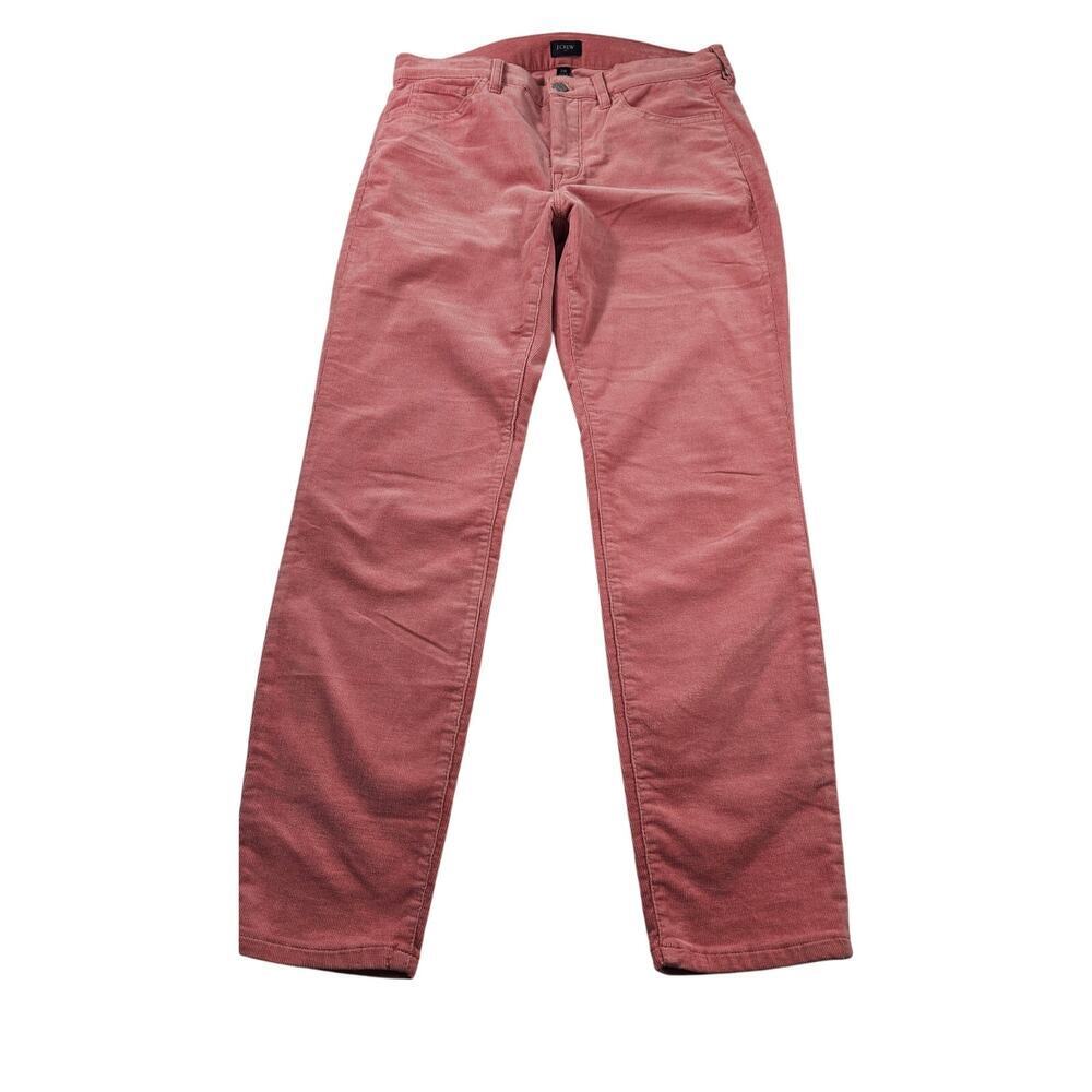 J. Crew Coral Corduroy Mid-rise Toothpick Pants Size 28 pink career casual EUC